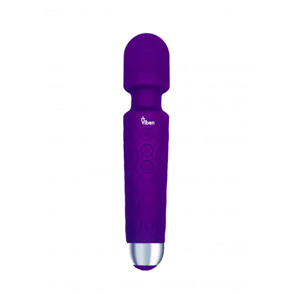 Purple Viben wand massager with textured handle and silver tip.