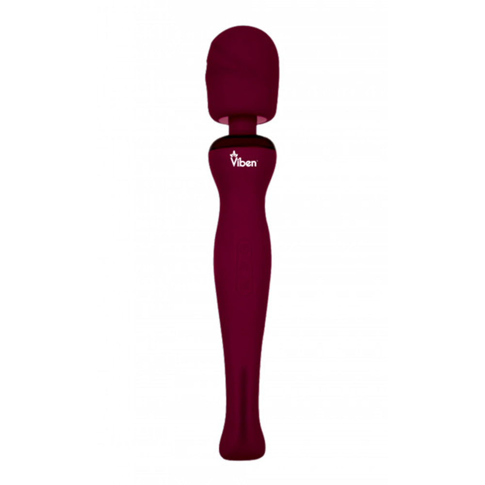A ruby red Viben Toys wand massager with a flexible neck.