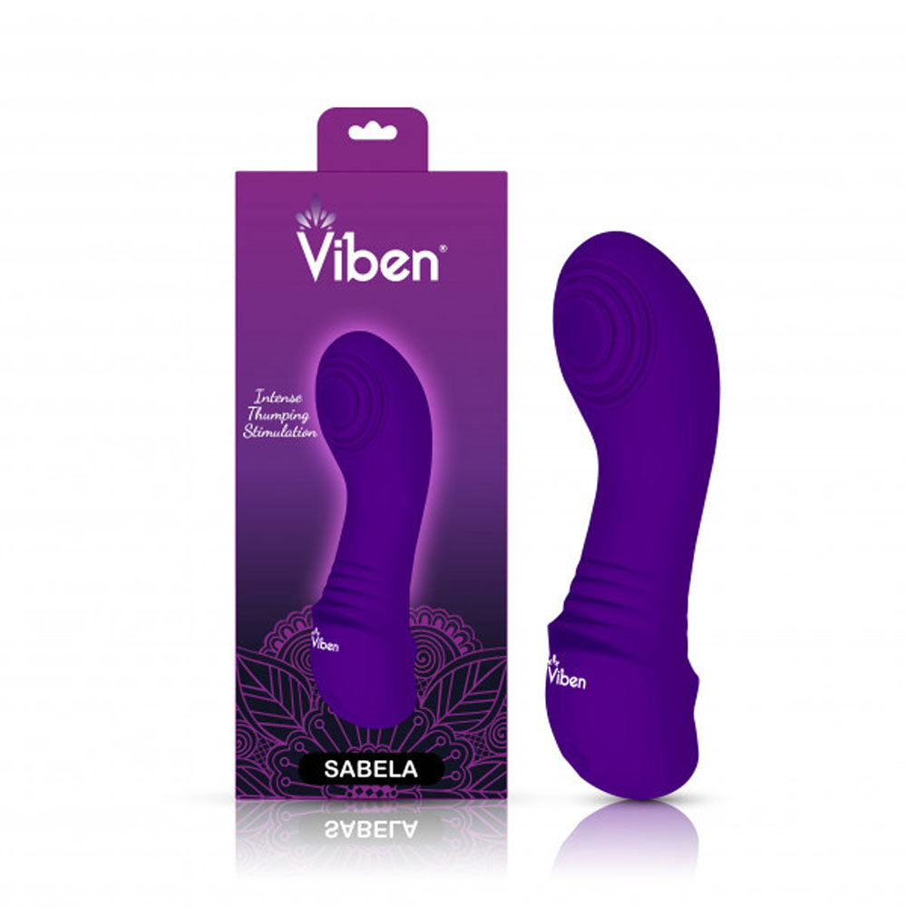 Purple Viben Sebela G-spot vibrator with thumping stimulation.