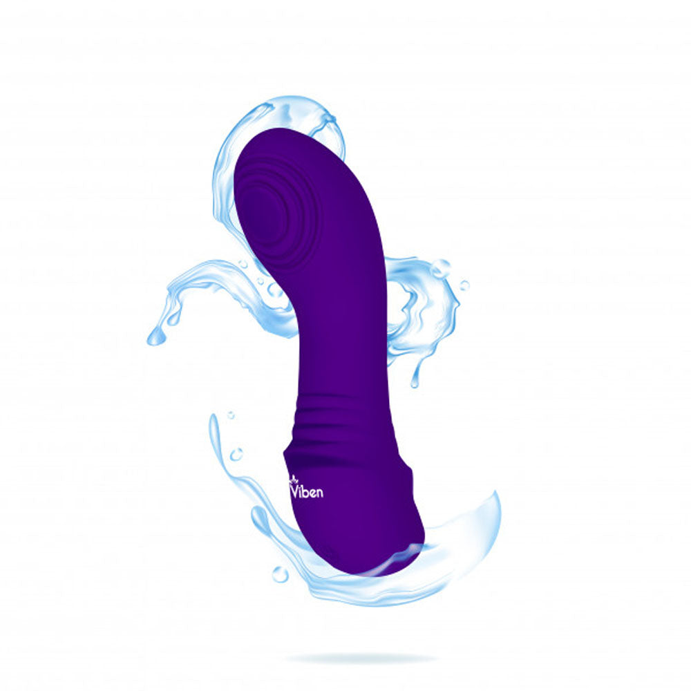Purple G-spot vibrator with water splashes.