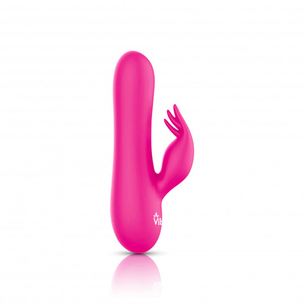 A pink rabbit vibrator with a G-spot stimulator and ticklers.