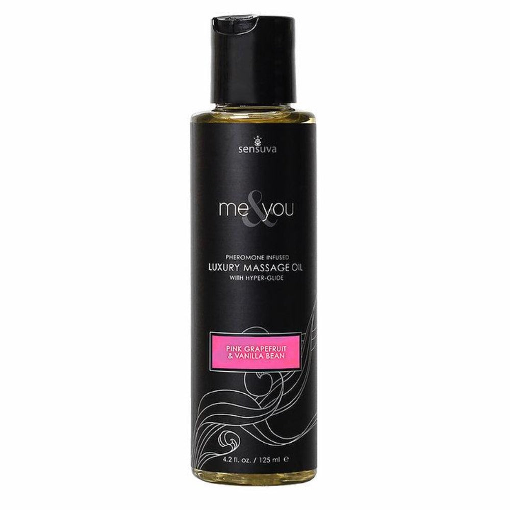 Sensuva Pheromone Infused Massage Oil in Pink Grapefruit & Vanilla.