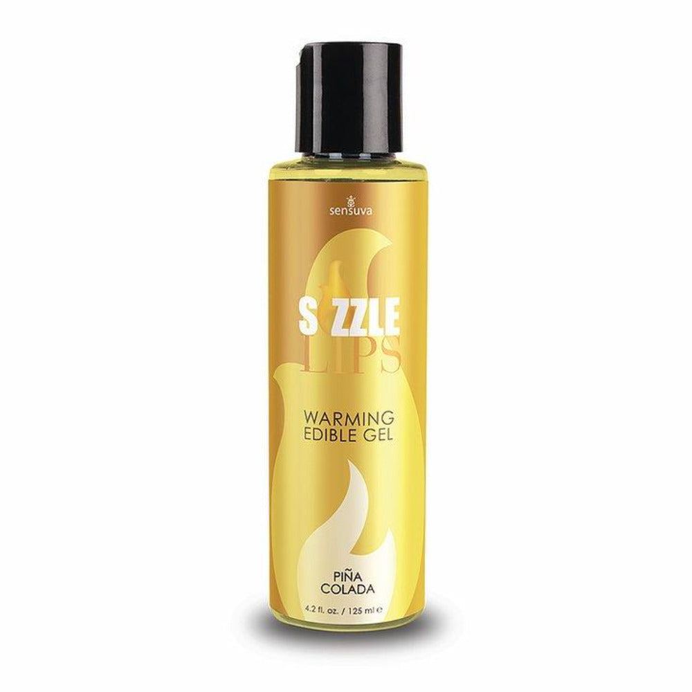A bottle of Sensuva Pina Colada warming edible gel.