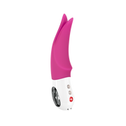 Pink and white clitoral vibrator with tapping tips.