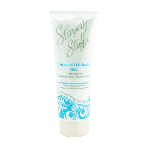 Slippery Stuff water-based personal lubricant gel in an 8oz tube.