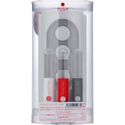 Tenga Flip Hole male masturbator with three lubricant lotions in a clear case.