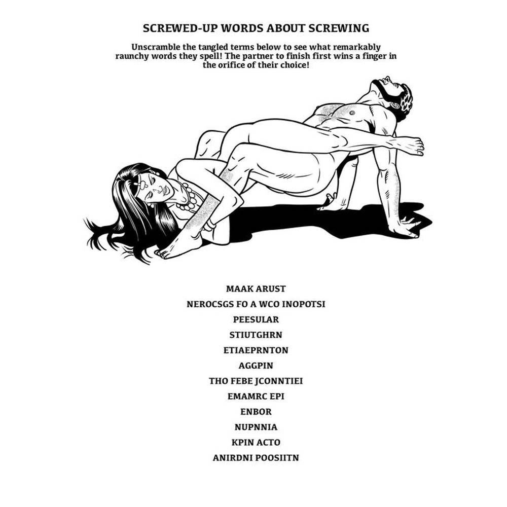 Kama Sutra activity book with naughty puzzles and coloring pages.