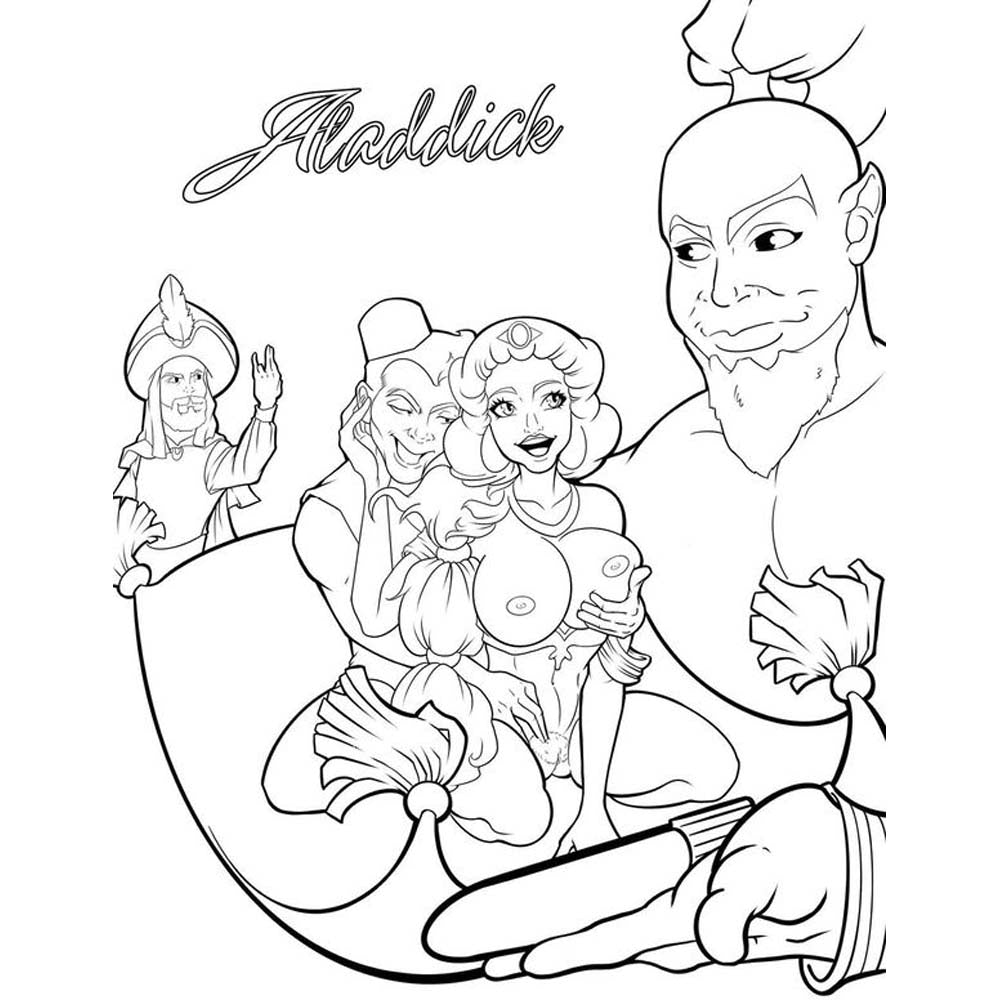 Adult parody coloring book with nude illustrations.