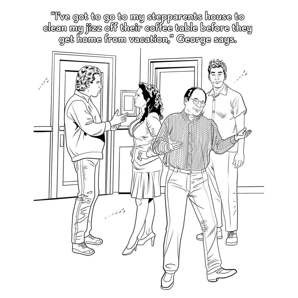 Adult coloring book with a parody of a 90s sitcom.