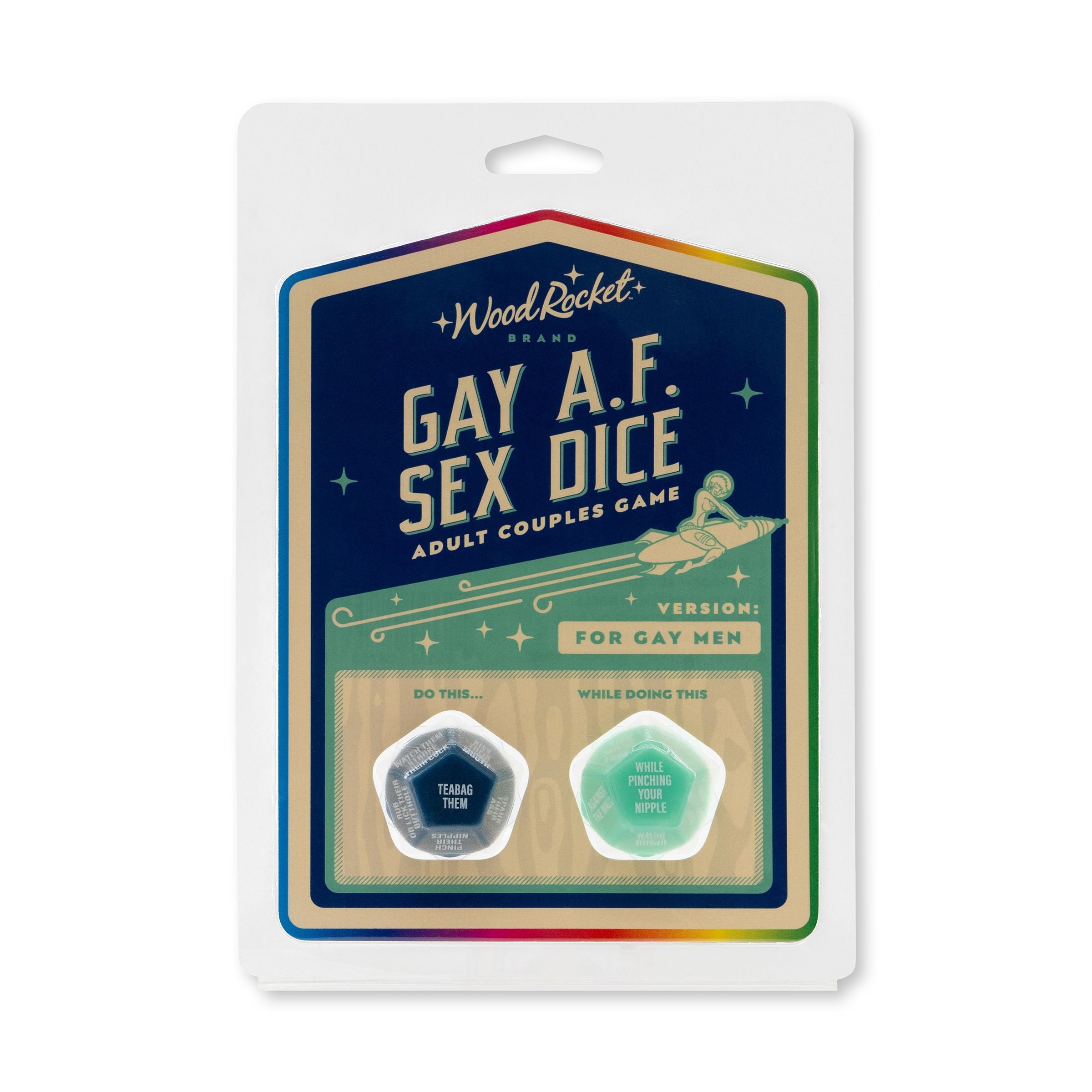 Gay AF Sex Dice Adult Couples Game with 12-sided dice.