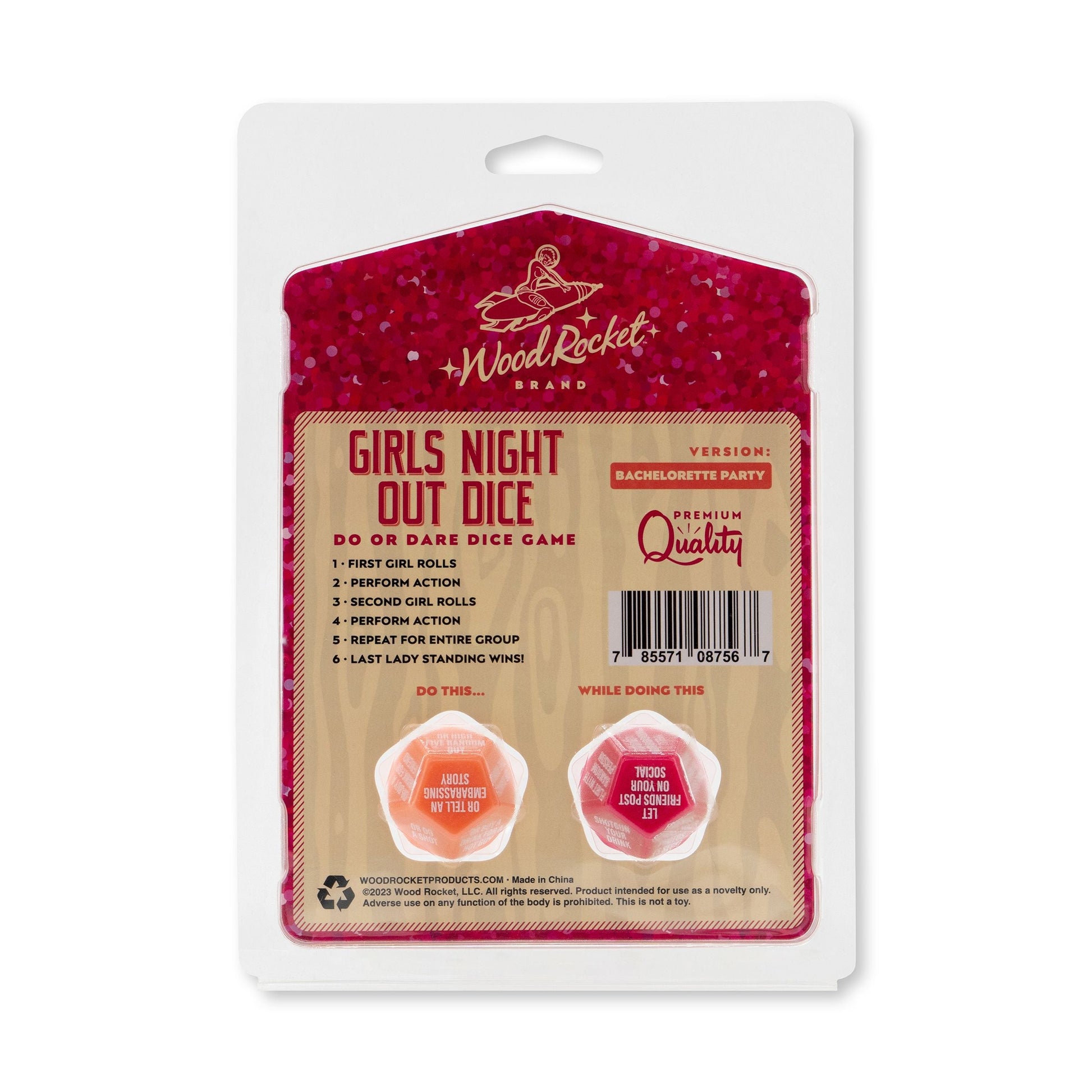 Girls Night Out Do or Dare Dice Game in premium packaging.