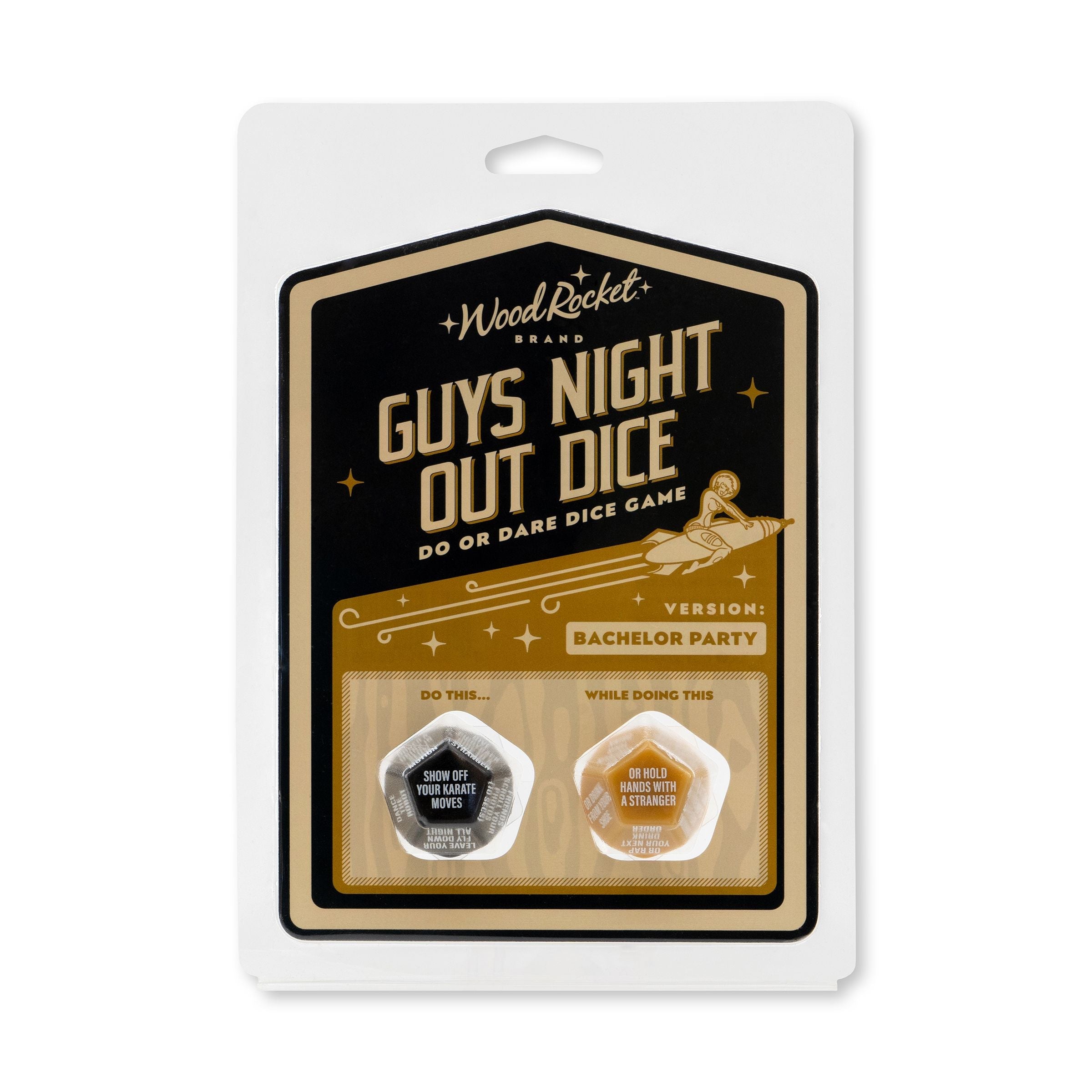 Guys Night Out Bachelor Party Dice Game by Wood Rocket LLC.