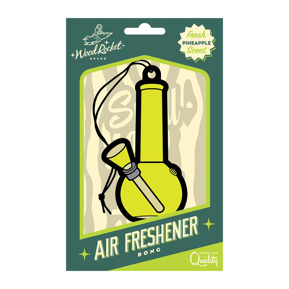 Wood Rocket LLC fresh pineapple scent bong air freshener.