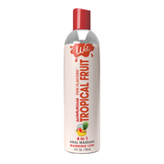 Wet Tropical Fruit warming lubricant bottle with fruit imagery.
