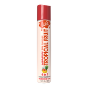 A bottle of Wet Tropical Fruit Warming Lubricant with fruit imagery.