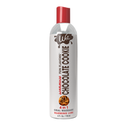 Bottle of Wet Chocolate Cookie warming lubricant with a red cap.