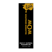 Black bottle with gold text for "Wet" and "WOW" clitoral pleasure gel.