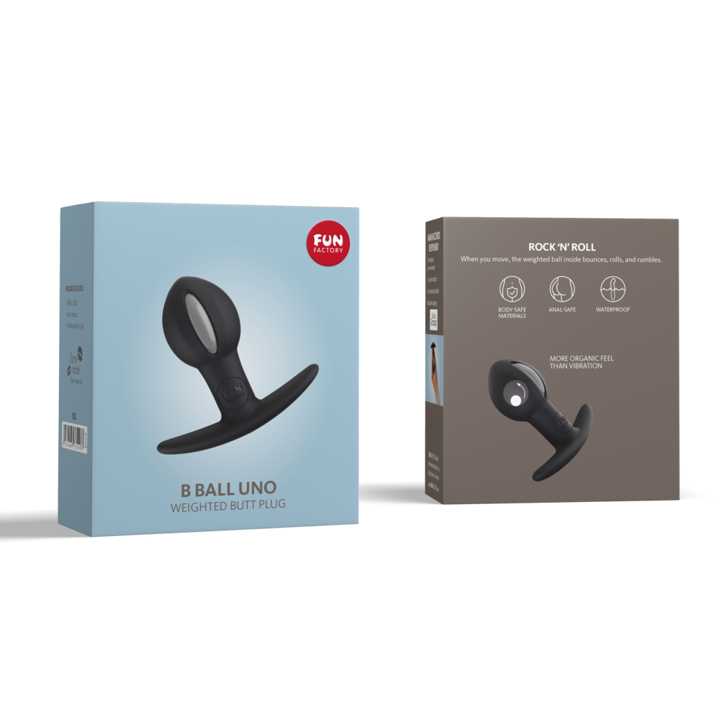 Fun Factory B Ball Uno weighted anal plug with rolling internal ball.