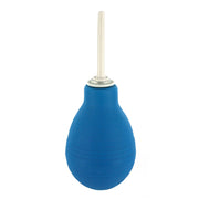 Blue enema bulb with a white nozzle.