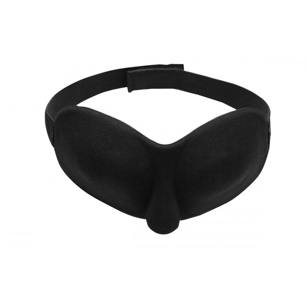 Black ergonomic neoprene blindfold with adjustable strap.