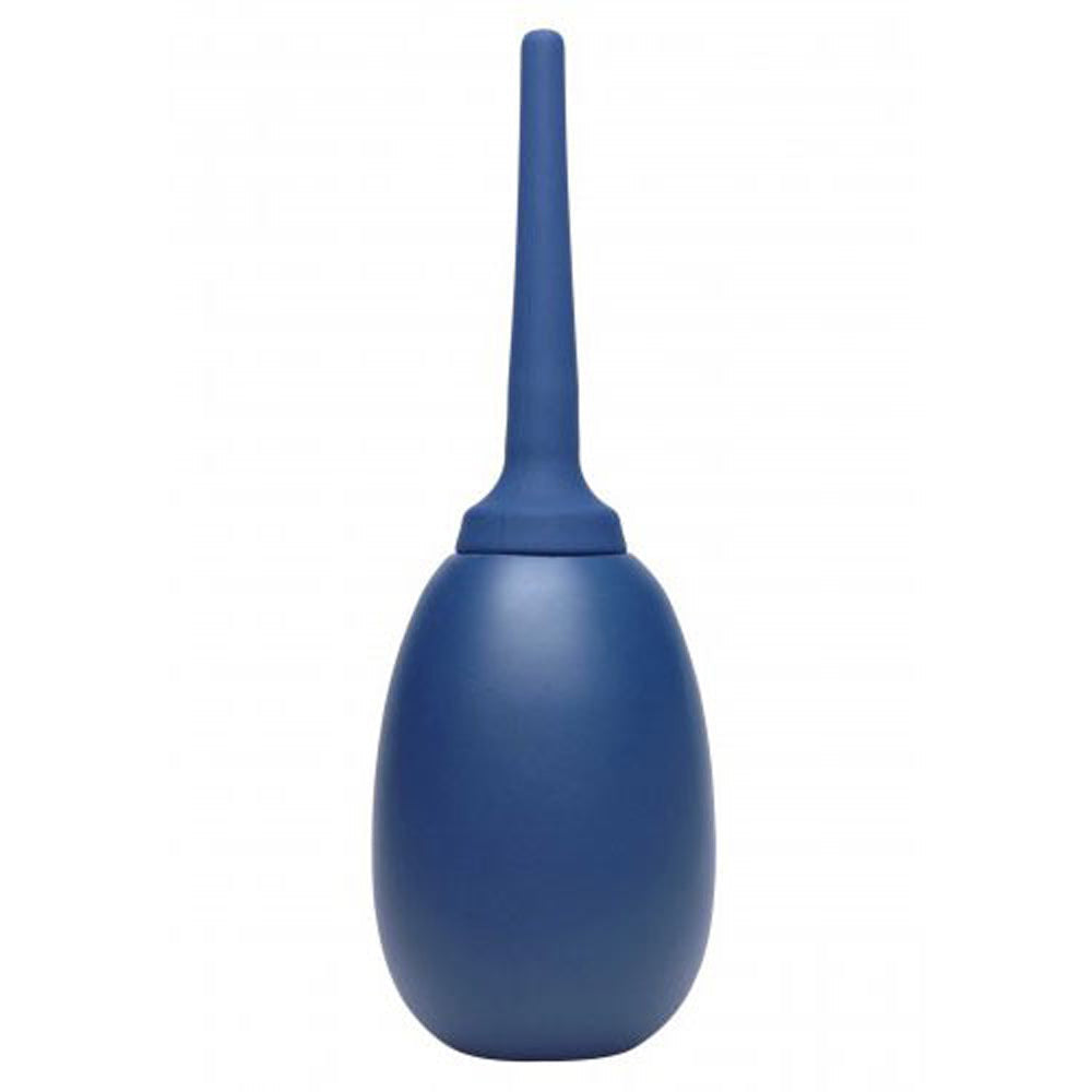 Blue silicone cleansing bulb with a flexible tip.