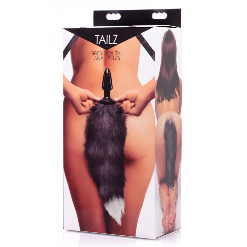 Faux fox tail anal plug with a tapered base.