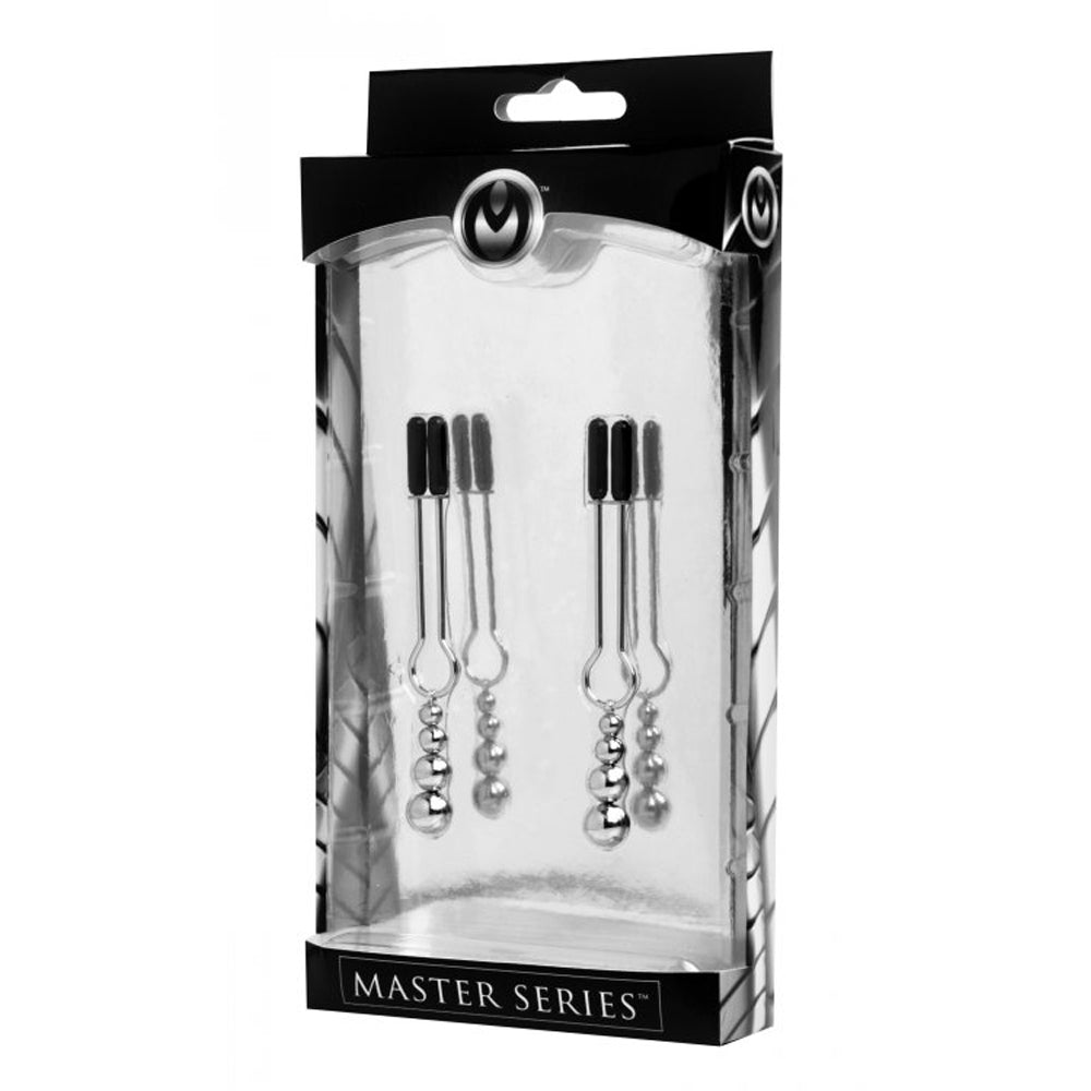 Master Series triple bead nipple clamps with adjustable vinyl tips.