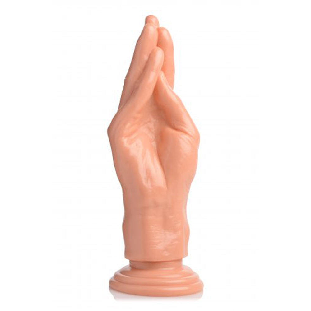 Realistic hand-shaped dildo with a flared base.
