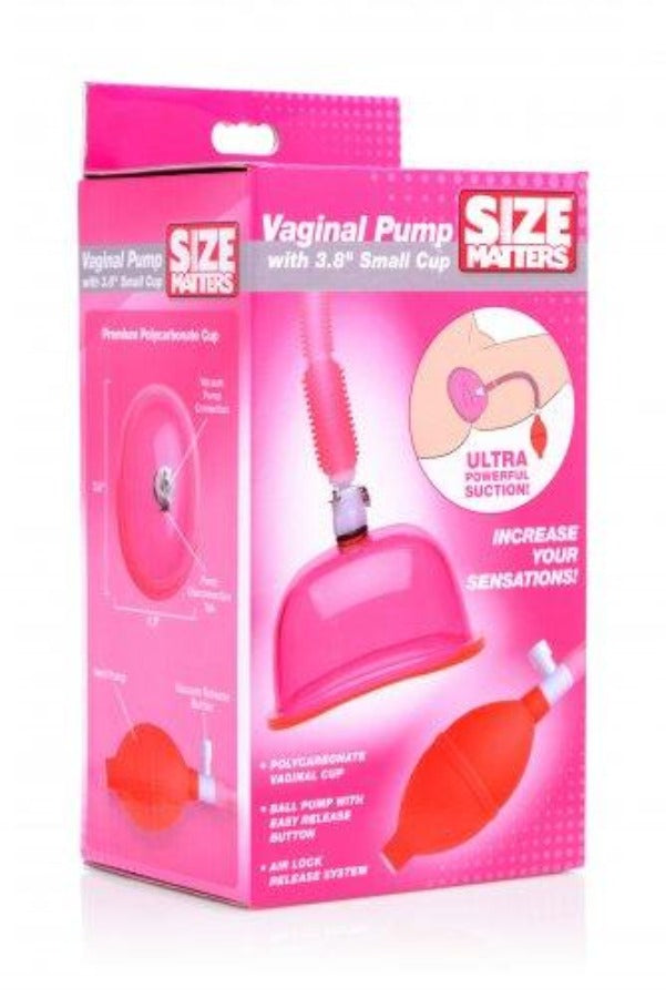 Vaginal suction pump with a small cup and pump.