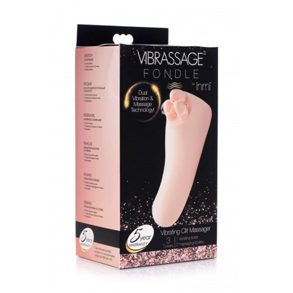 Vibrassage Fondle clitoral massager with dual vibration and massage technology.