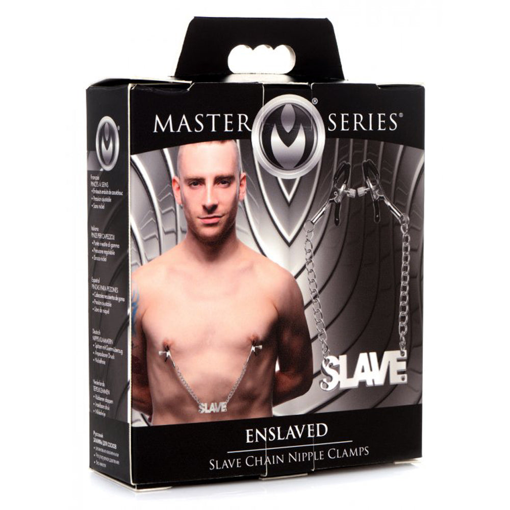 Master Series Slave Chain Nipple Clamps with adjustable pressure.