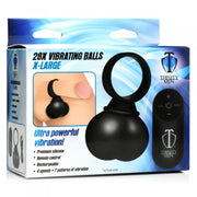 Black silicone vibrating cock ring with remote control.
