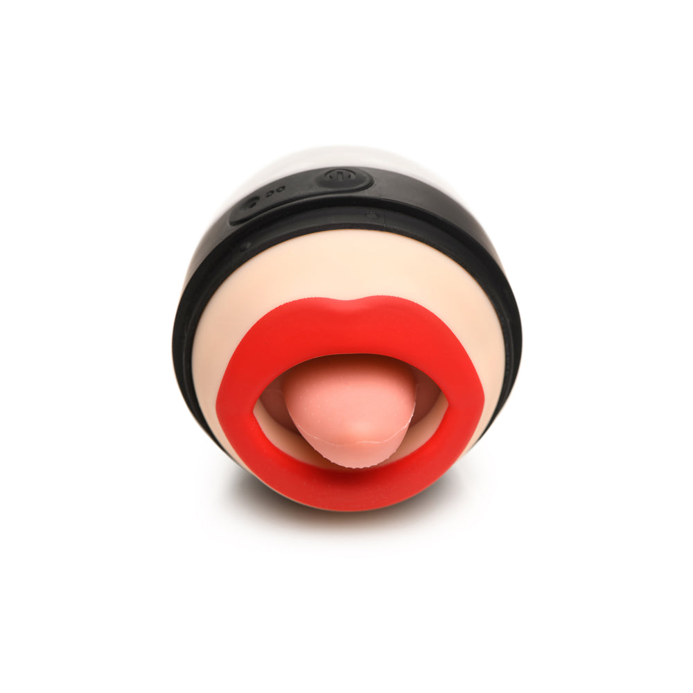 Lady Licker oral stimulator with red lips and a pink tongue.