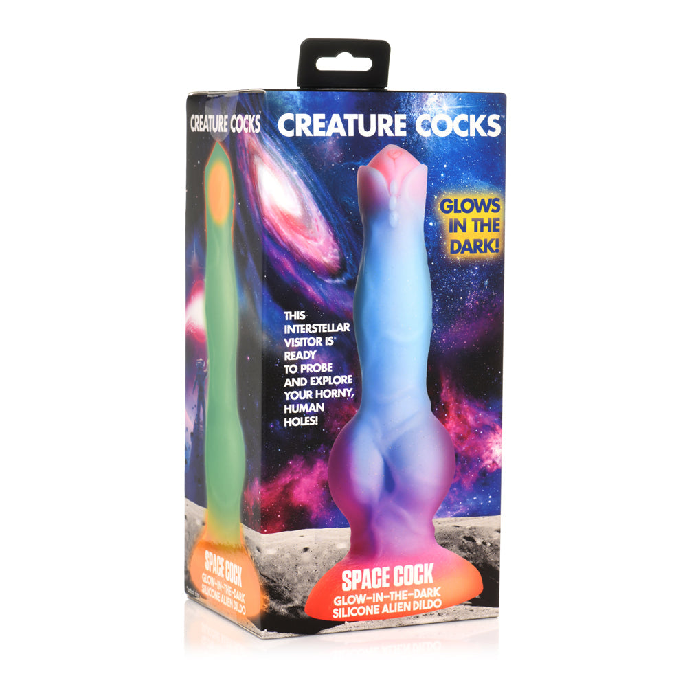 Glow-in-the-dark alien dildo with suction cup base.