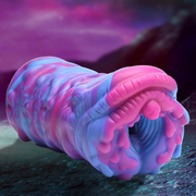 Cyclone Silicone Alien Fantasy Stroker in pink and blue.
