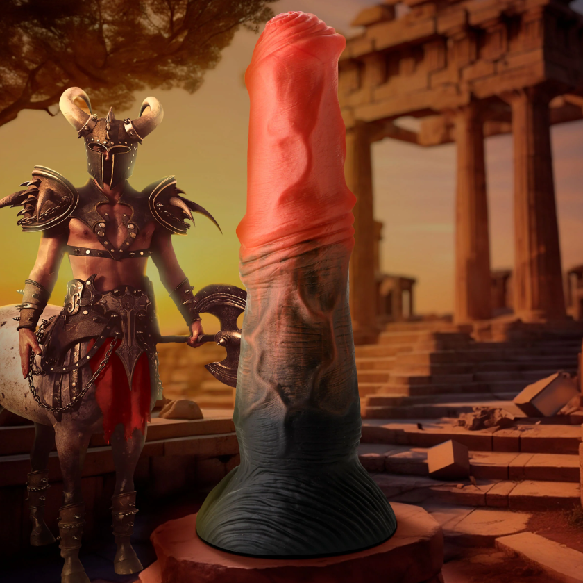 Centaur fantasy silicone dildo with suction cup base.
