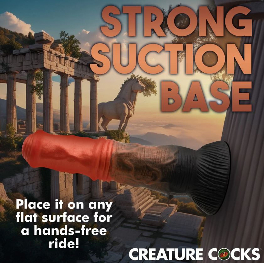 Centaur fantasy dildo with a suction cup base.