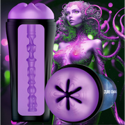 Textured purple wormhole alien fantasy stroker with a ribbed interior.