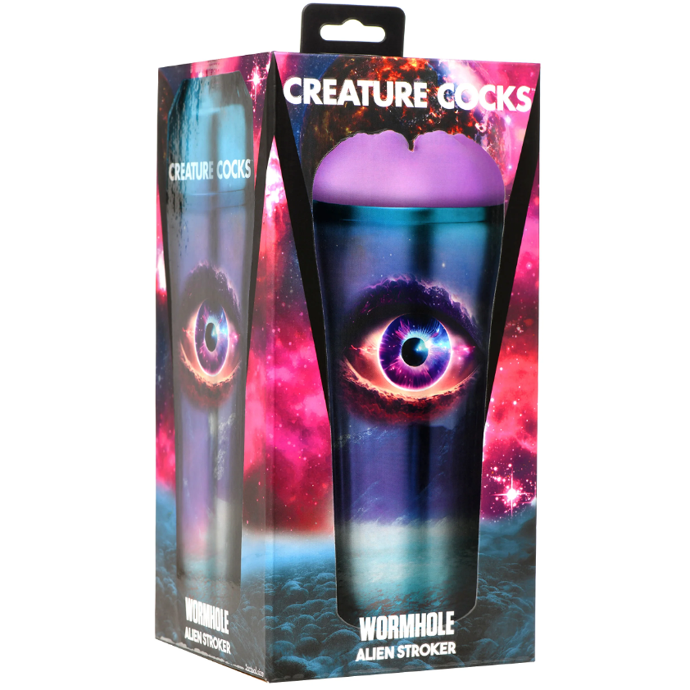 Wormhole Alien Fantasy Stroker packaging with a cosmic eye design.