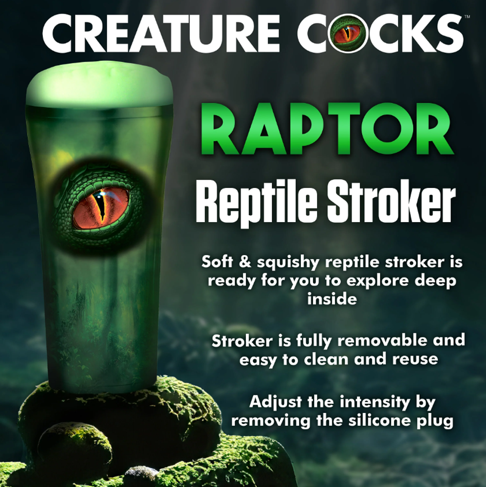 Raptor Reptile Fantasy Stroker masturbator with textured interior.