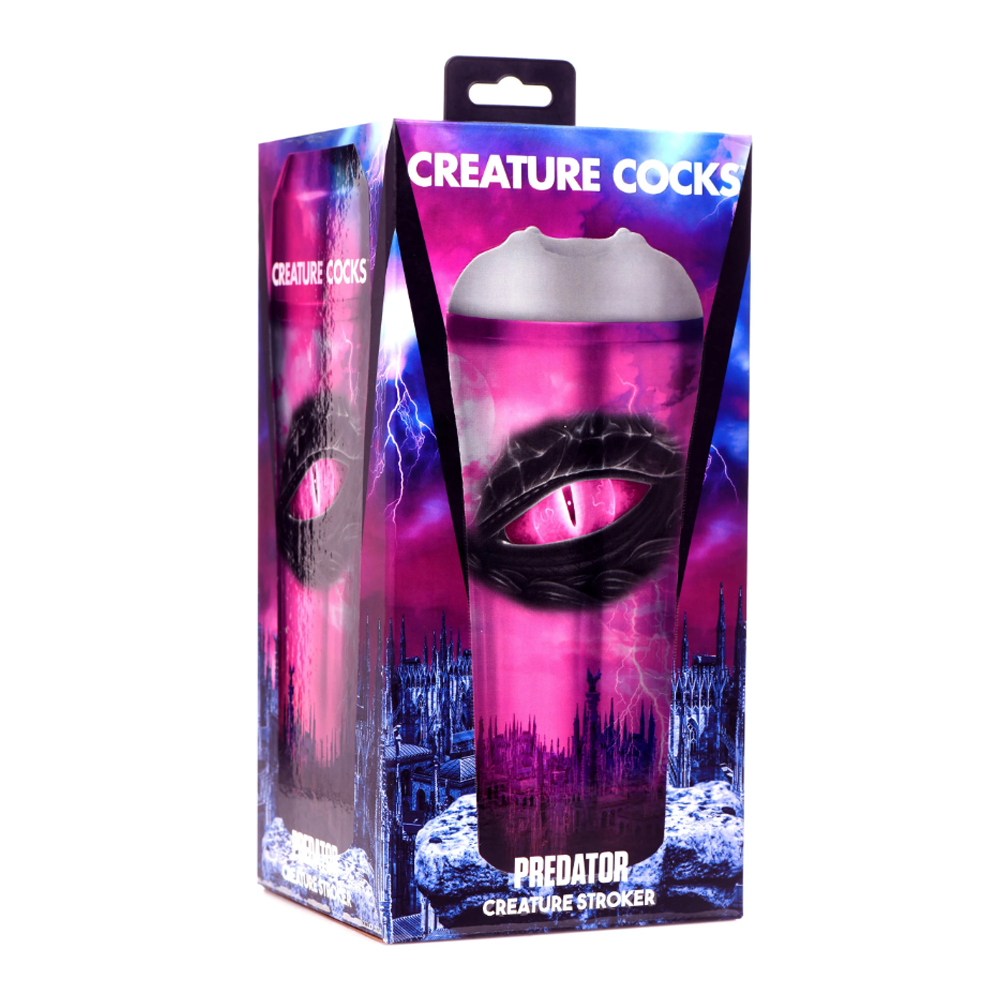 Predator Creature Fantasy Stroker packaging with a dragon eye design.