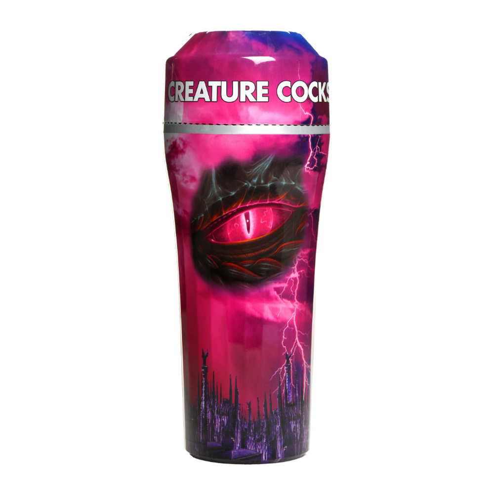 Predator Creature Fantasy Stroker with dragon eye and castle design.