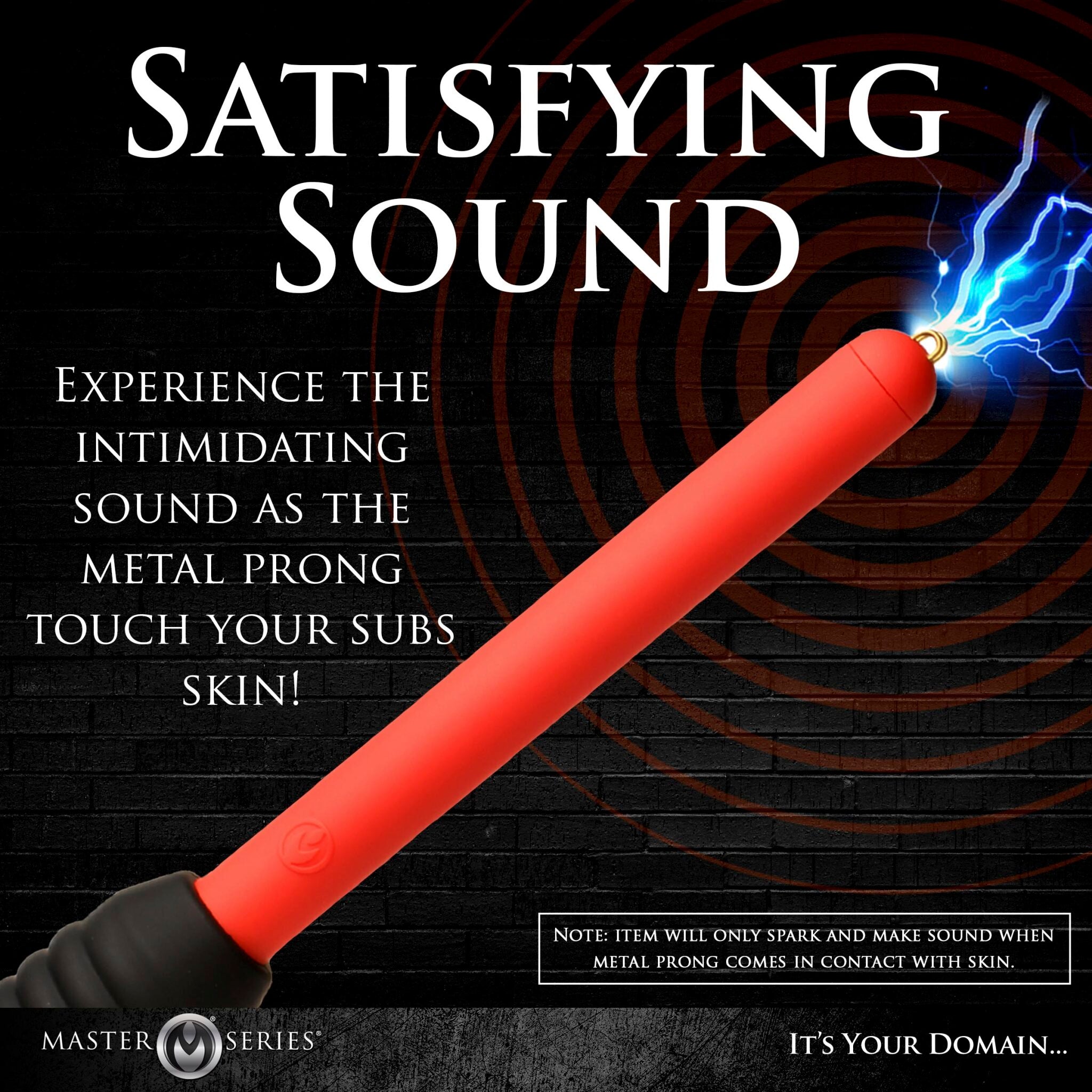 Red and black electric zapping wand with ribbed grip.