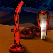 Red King Cobra fantasy anal dildo with suction cup base.