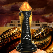 Golden Mamba snake dildo with suction cup base.