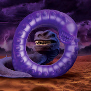 A purple, toothy worm-shaped silicone cock ring with raised bumps.