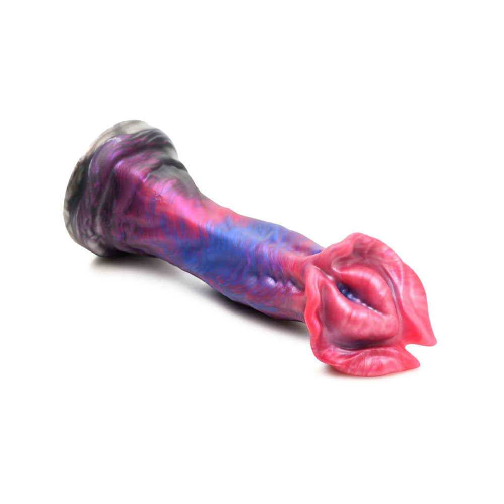 Demogorgon fantasy silicone dildo with a flared head and suction cup base.
