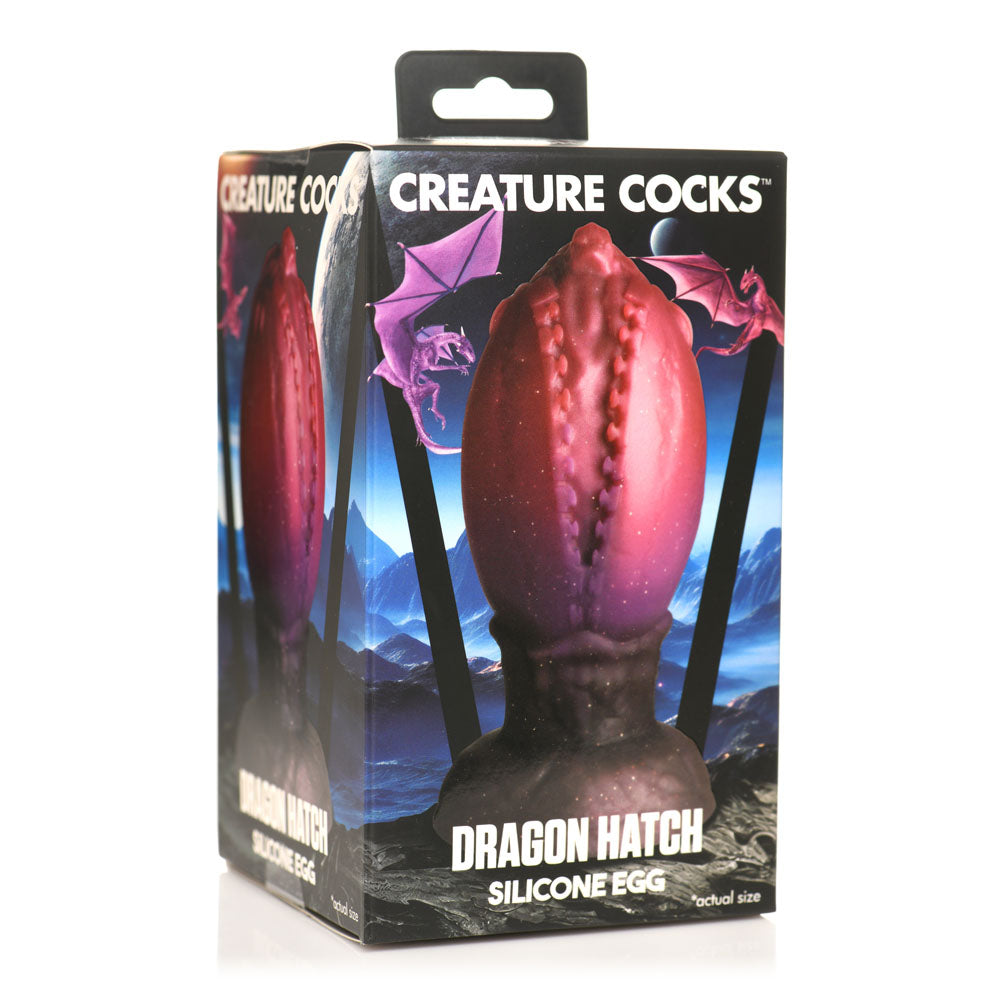 Dragon Hatch Silicone Fantasy Egg Plug in red and brown.