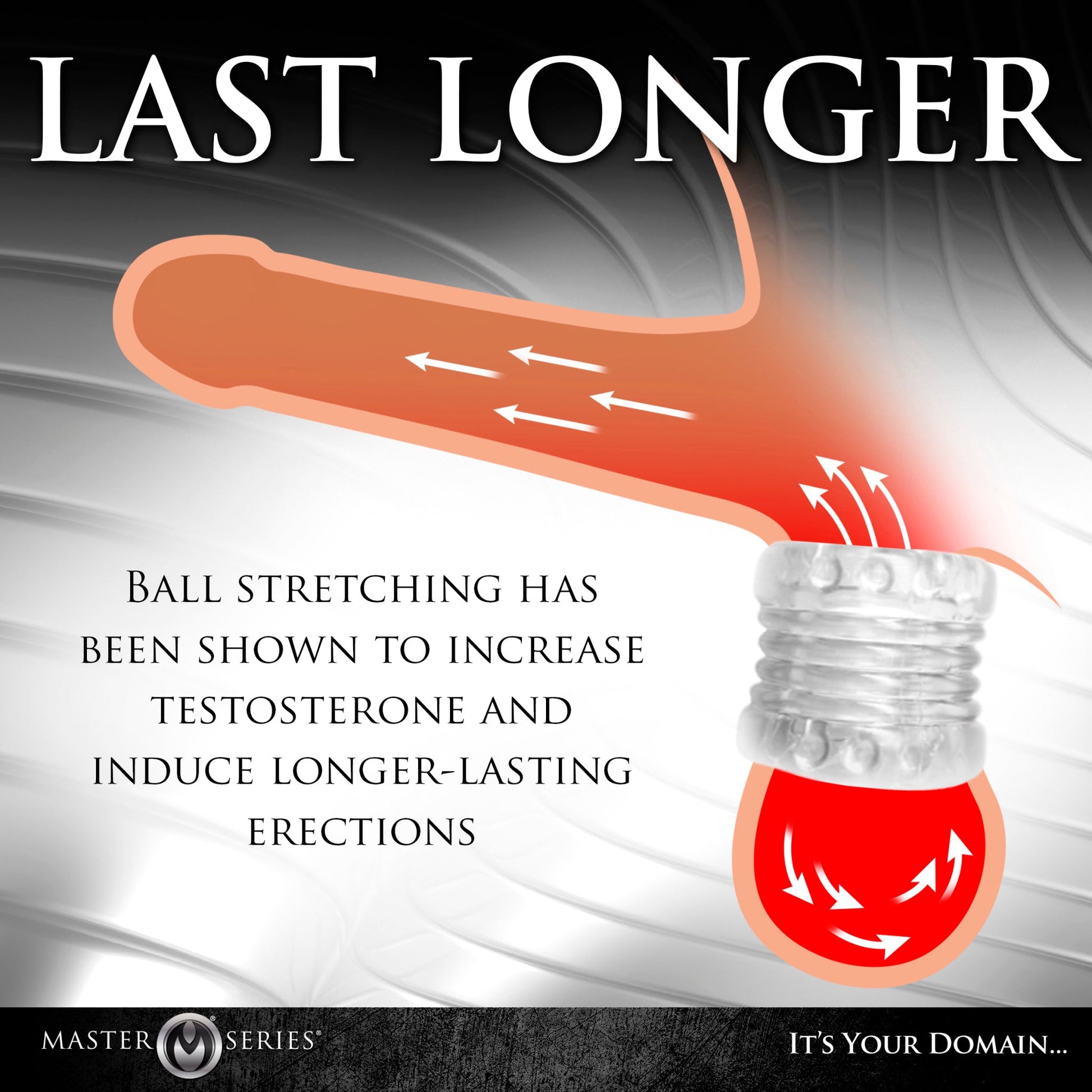 Stacked Ball Stretcher with clear stretchy TPE and textured nubs.