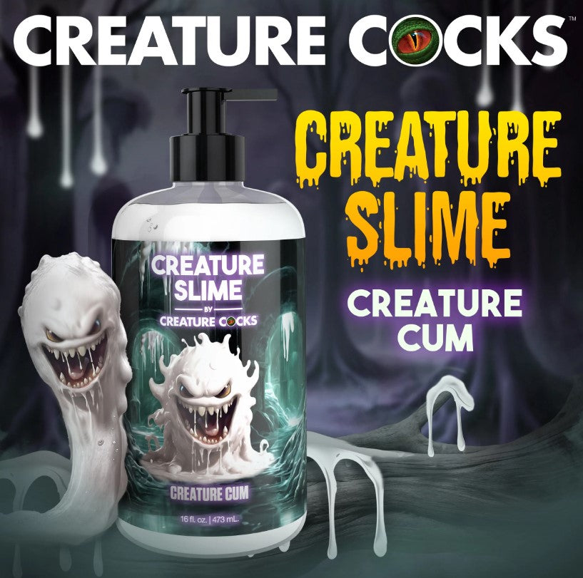 Bottle of Creature Slime by Creature Cocks with monster graphics.